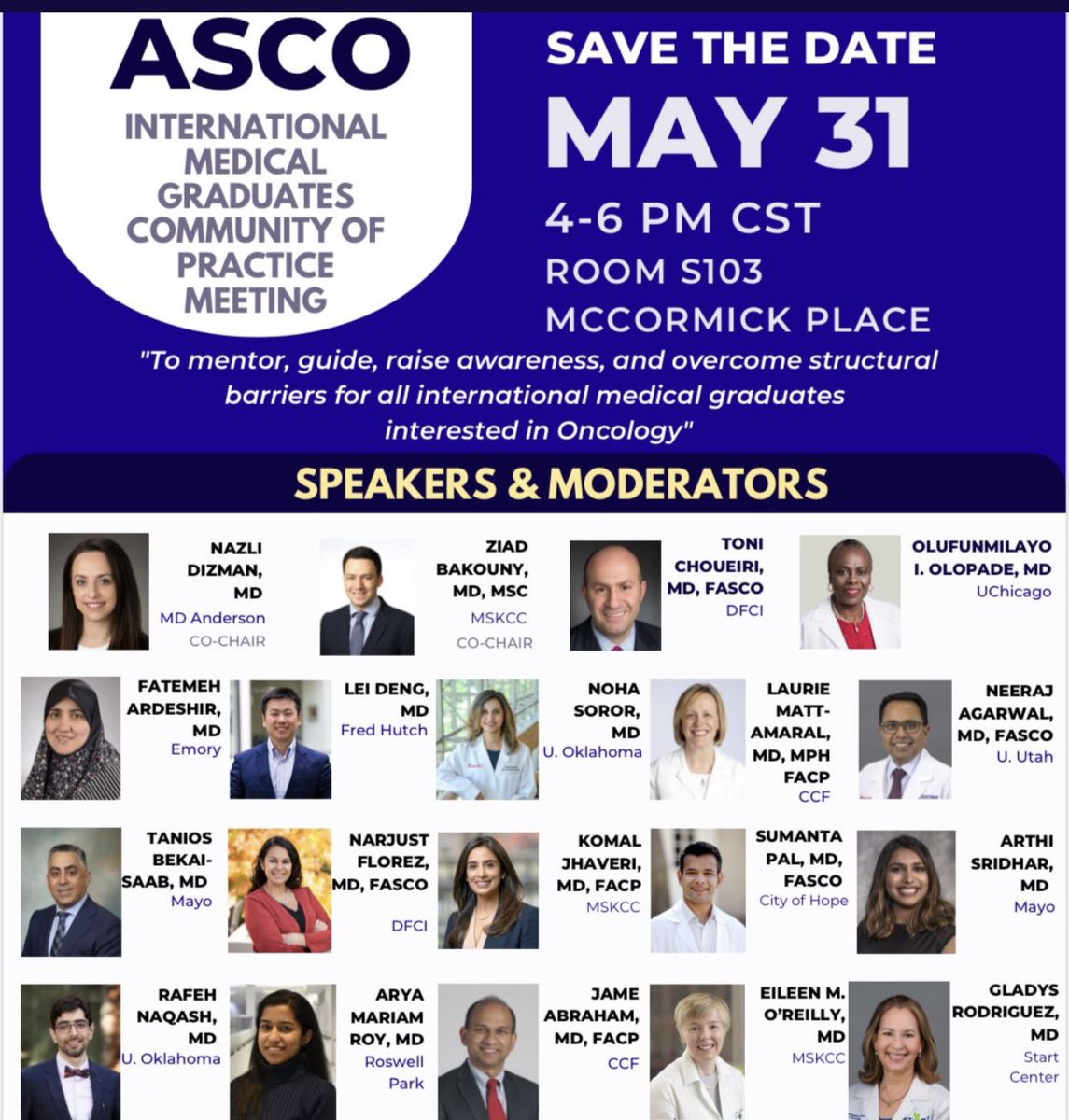 Please join us for our 2nd annual meeting of the @ASCO IMG Community of Practice! We have a terrific agenda and lineup of speakers! #ASCO24 @ZiadBakouny @NazliDizman @neerajaiims @noha_soror @GIcancerDoc @NarjustFlorezMD @montypal @thenasheffect @OncoAlert @IMG_Oncologists