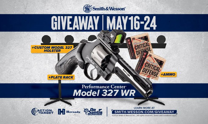 🚨 FINAL DAY TO ENTER 🚨
Win a Jerry Miculek Model 327 WR in this #gungiveaway direct from 
@Smith_WessonInc . Includes 250 rnds of Hornady Critical Defense ammo

Enter here swee.ps/CzROLt_jqZCdY

Ends TODAY! Find out if you won tomorrow!