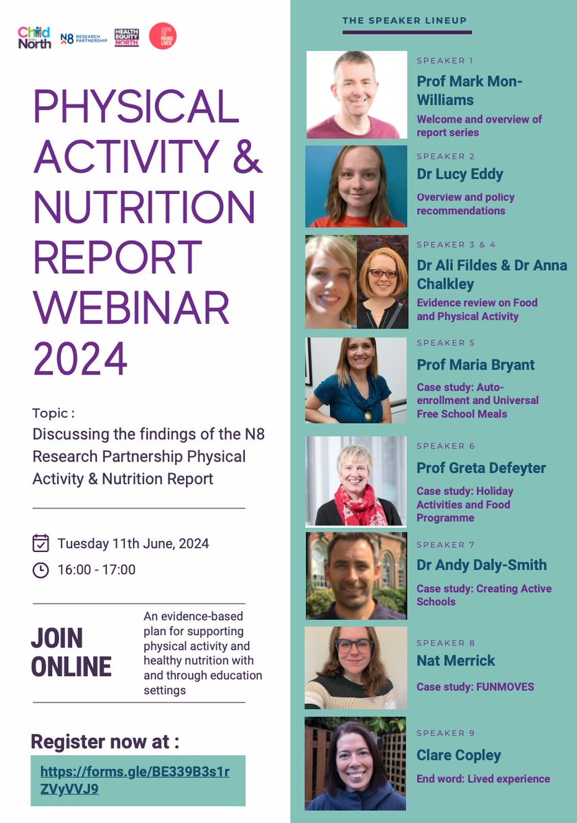 Centre for Applied Education Research (@caerbradford) on Twitter photo On 11th June, we will host a <a href="/ChildoftheNort1/">Child of the North</a> <a href="/CfYoungLives/">Centre for Young Lives</a> report 5 webinar, on addressing physical activity & nutrition through education settings.
Speakers will present evidence, policy recommendations & case studies in this area.
Register today: forms.gle/E9qT3jqw35BWas… On 11th June, we will host a <a href="/ChildoftheNort1/">Child of the North</a> <a href="/CfYoungLives/">Centre for Young Lives</a> report 5 webinar, on addressing physical activity & nutrition through education settings.
Speakers will present evidence, policy recommendations & case studies in this area.
Register today: forms.gle/E9qT3jqw35BWas…