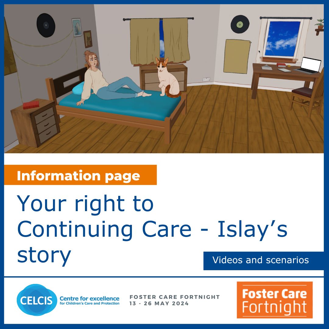 For#FCF24 we’re sharing example scenarios to highlight our resources about the right to continuing care for young people in foster care – Islay is 17 and unsure whether she wants to move into her own flat or stay with her foster parents: buff.ly/3Ve1dqs