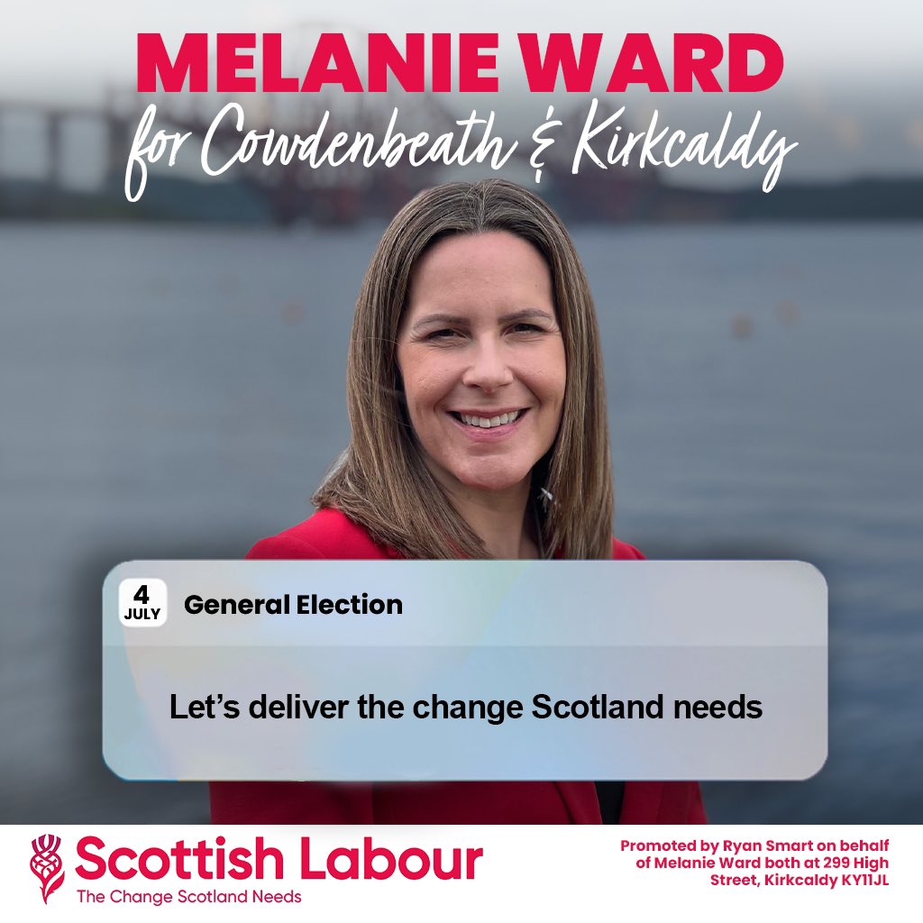 It’s time for change. On 4 July, we can end the chaos and division in our country. This will be will be the most important general election in a generation. I’m proud to be the @scottishlabour candidate for Cowdenbeath & Kirkcaldy. Let’s deliver the change Scotland needs.
