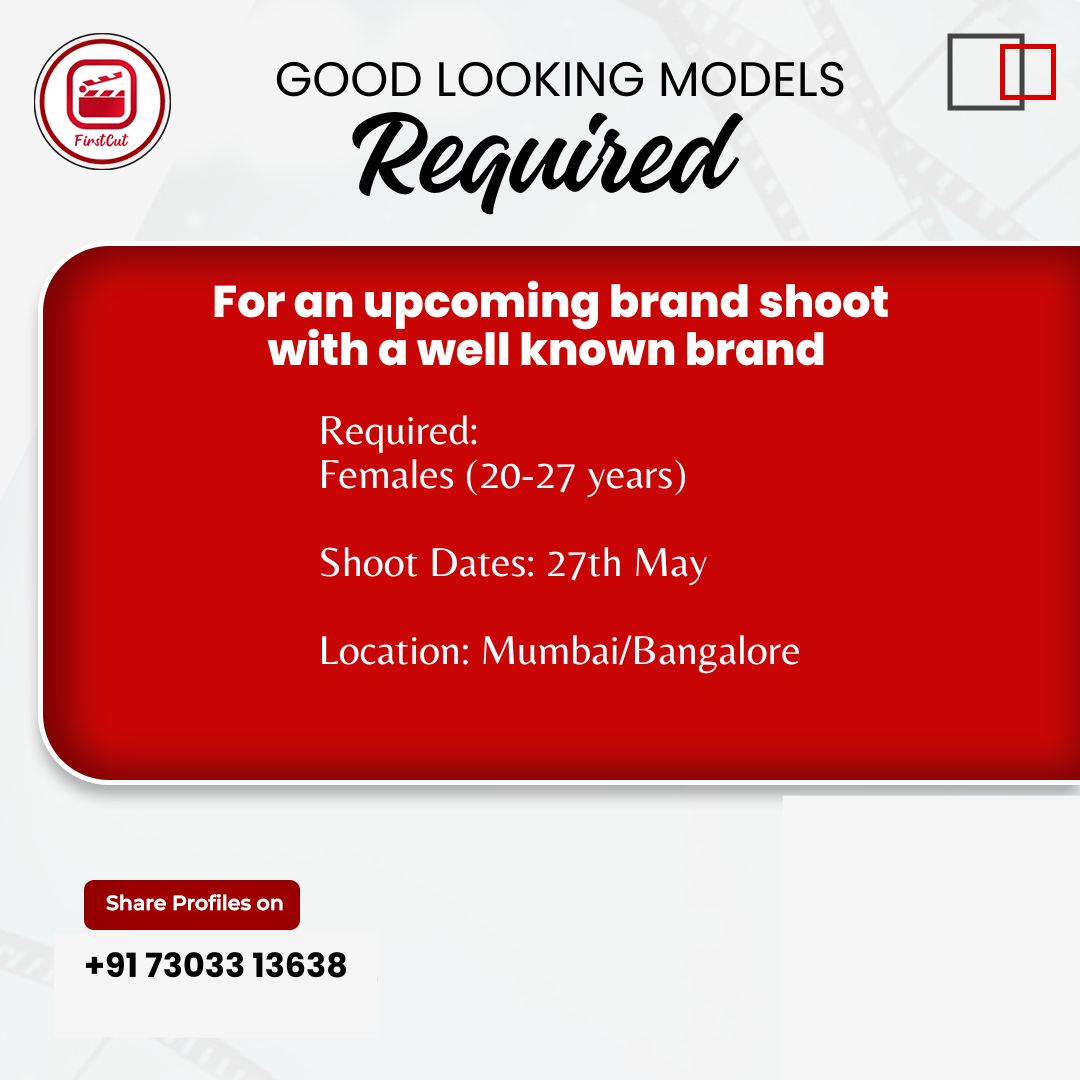 ATTENTION MODELS❗

We're looking for #mumbai & #bangalore based female models.

Apply fast!
Send your profiles on +91 73033 13638
ㅤ
Link in Bio!
ㅤ
#femalemodels #modelingaudition #mumbaimodels #bangaloremodels #actors #casting #castingcall #acting #firstcut #firstcutworld