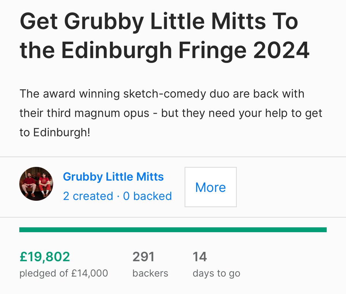 Somehow we’re only £200 off £20k! Thank you all so so much! If you would like to grab yourself these rewards before they’re gone, then you can pledge here:

kickstarter.com/projects/grubb…