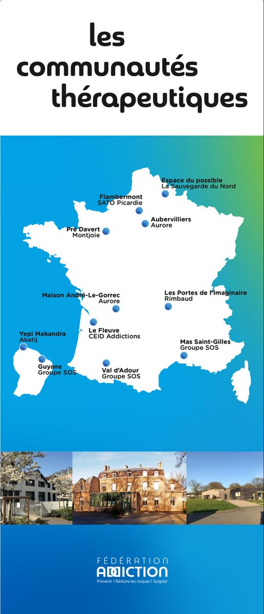 JonathanRayneau's tweet photo. Découvrez la carte de France des 11 communautés thérapeutiques !
@FedeAddiction 
cc @AssoAurore @groupesos @Asso_Akatij La Sauvegarde du Nord, CEID-Addictions, Centre Rimbaud, SATO Picardie. https://t.co/w8WibCace6