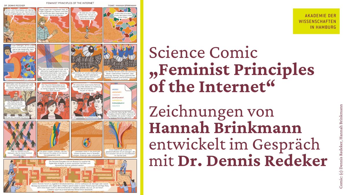 Akademie der Wissenschaften in Hamburg (@awhamburg) on Twitter photo Das Internet hat sich stark verändert. Aktivist:innen, vor allem aus dem globalen Süden, setzen einen Kontrapunkt mit #FeministPrinciples of the #Internet. Der #ScienceComic erzählt, wie das Dokument entstand: Thema der Doktorarbeit von Dr. <a href="/dennisredeker/">Dennis Redeker</a> awhamburg.de/wissenschaftsc… Das Internet hat sich stark verändert. Aktivist:innen, vor allem aus dem globalen Süden, setzen einen Kontrapunkt mit #FeministPrinciples of the #Internet. Der #ScienceComic erzählt, wie das Dokument entstand: Thema der Doktorarbeit von Dr. <a href="/dennisredeker/">Dennis Redeker</a> awhamburg.de/wissenschaftsc…