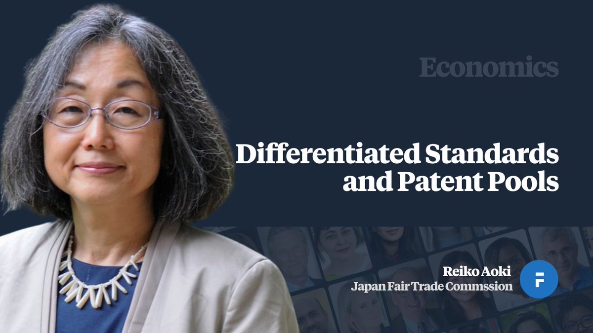 Reiko Aoki @jftc discusses patent pool formation by owners of essential patents for differentiated standards that may be complements or substitutes in use ➡️faculti.net/differentiated… #econtwitter #economics #patents