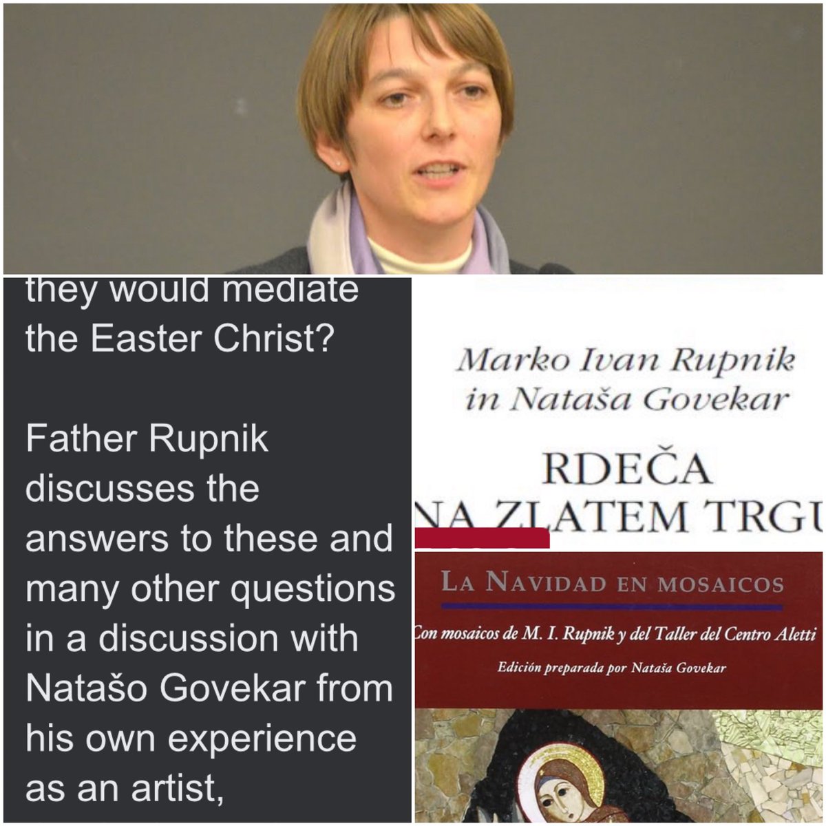Natasa Govekar, very senior Vatican communications official, is an associate of #Rupnik, co-author of books on his ‘theology’ and works closely with @VaticanNews, which disgustingly continues to promote his vile mosaics.