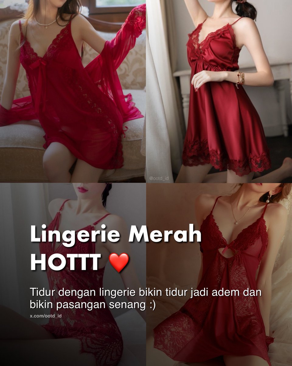 Lingerie merah hot buat bobo cantik 🫶🏻

— a thread