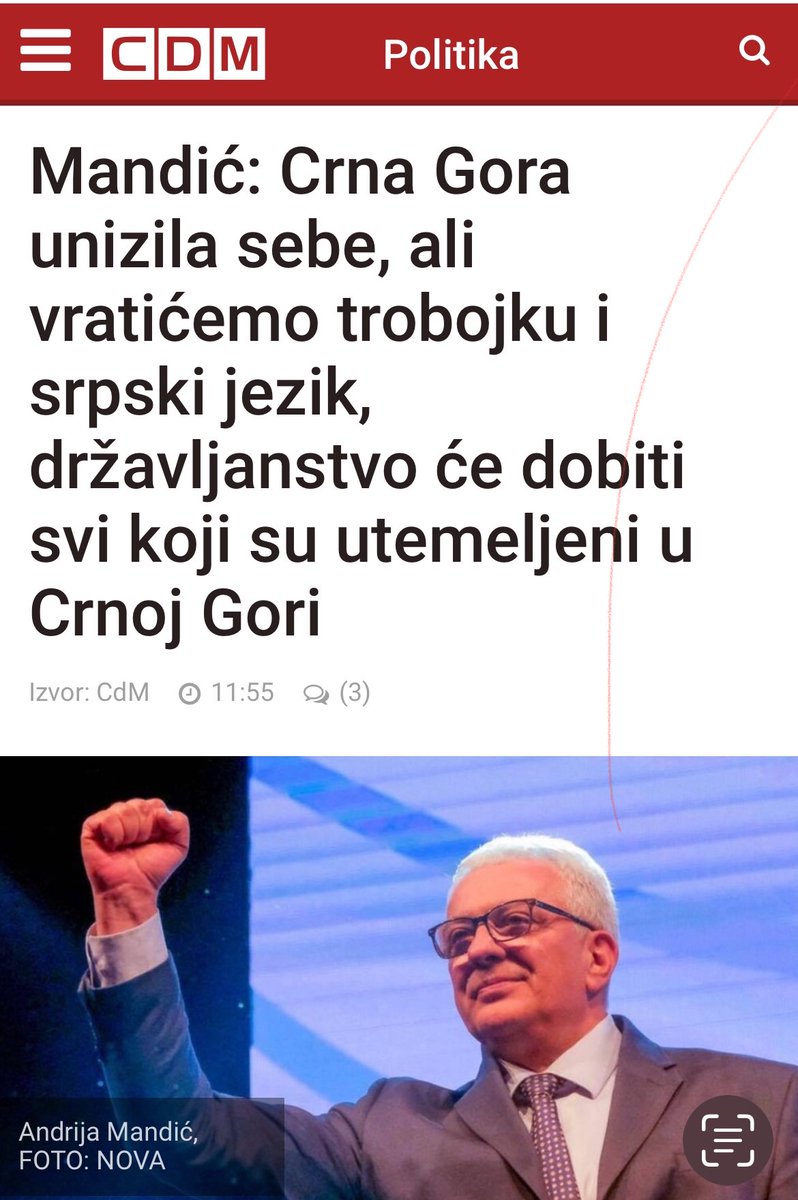Mandić da podnese ostavku na mjesto Predsjednika Skupštine, nakon zvanične podrške CG Rezoluciji UN-a o genocidu u Srebrenici, a ne da se pravda svojim biračima tako što im obećava nemoguće iz udobne fotelje. Trobojku i srpski j. nikad vratiti nećete jer nemate 2/3 podrške za to