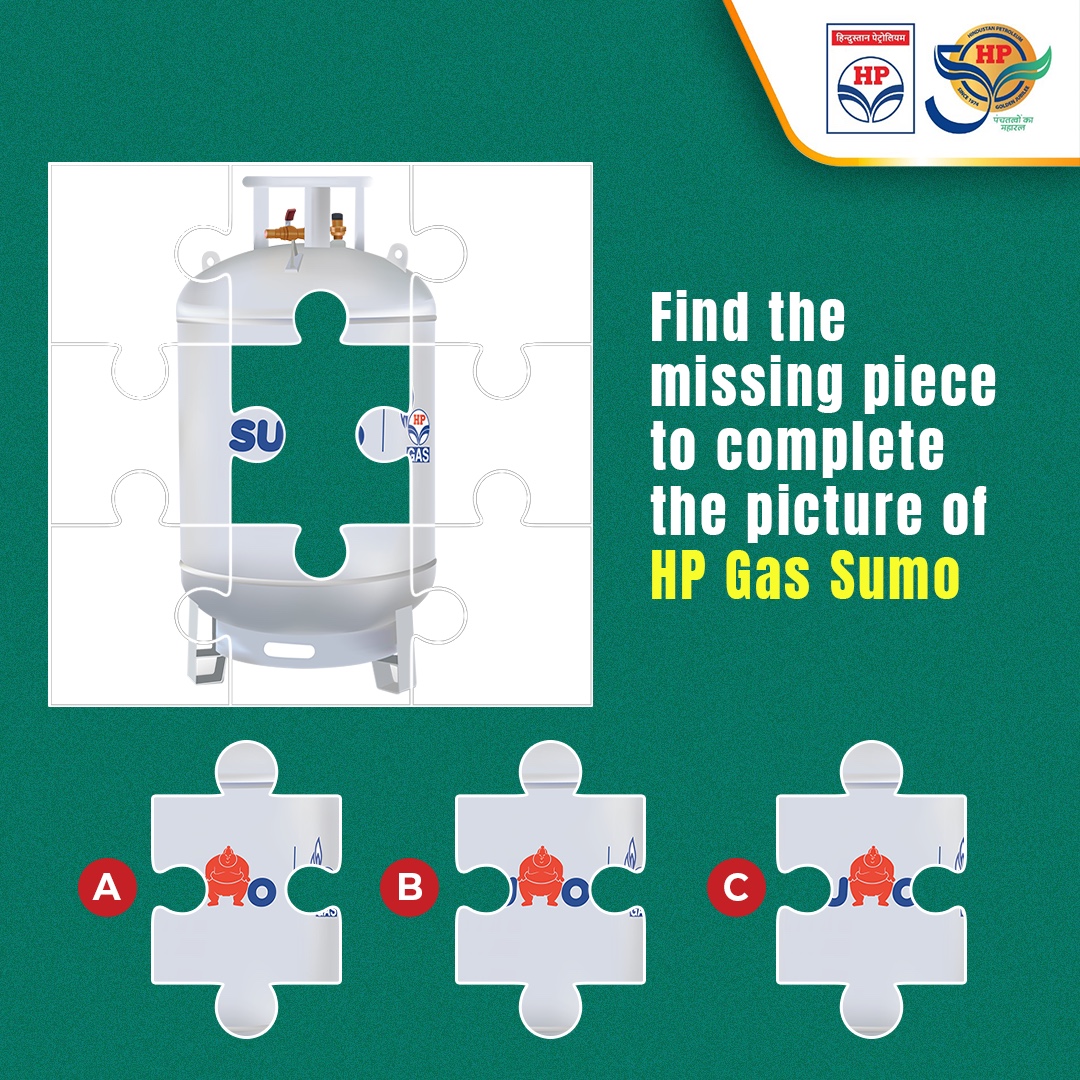 Time to test your mental agility. Watch this picture carefully and mention the number of piece in the image required to complete the picture of HP Gas SUMO.

#MindExercise #HPTowardsGoldenHorizon #HPCL #DeliveringHappiness
