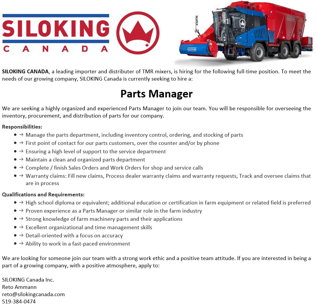 karl terpstra (@karlterpstra) on Twitter photo We are hiring <a href="/silokingcanada/">Siloking Canada</a> . If you or someone you know maybe interested, please reach out to myself or contact below. We are hiring <a href="/silokingcanada/">Siloking Canada</a> . If you or someone you know maybe interested, please reach out to myself or contact below.