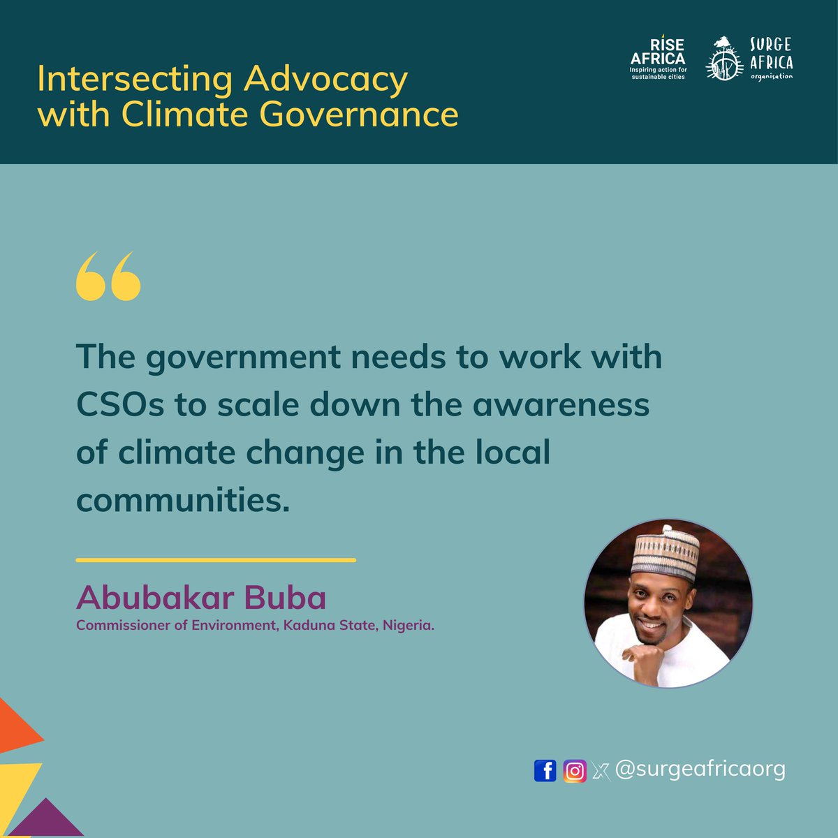 The Government and CSOs have to work together to achieve climate change goals.👌 #SurgeAfricaOrg #SolutionOnly #RISEAfrica2024