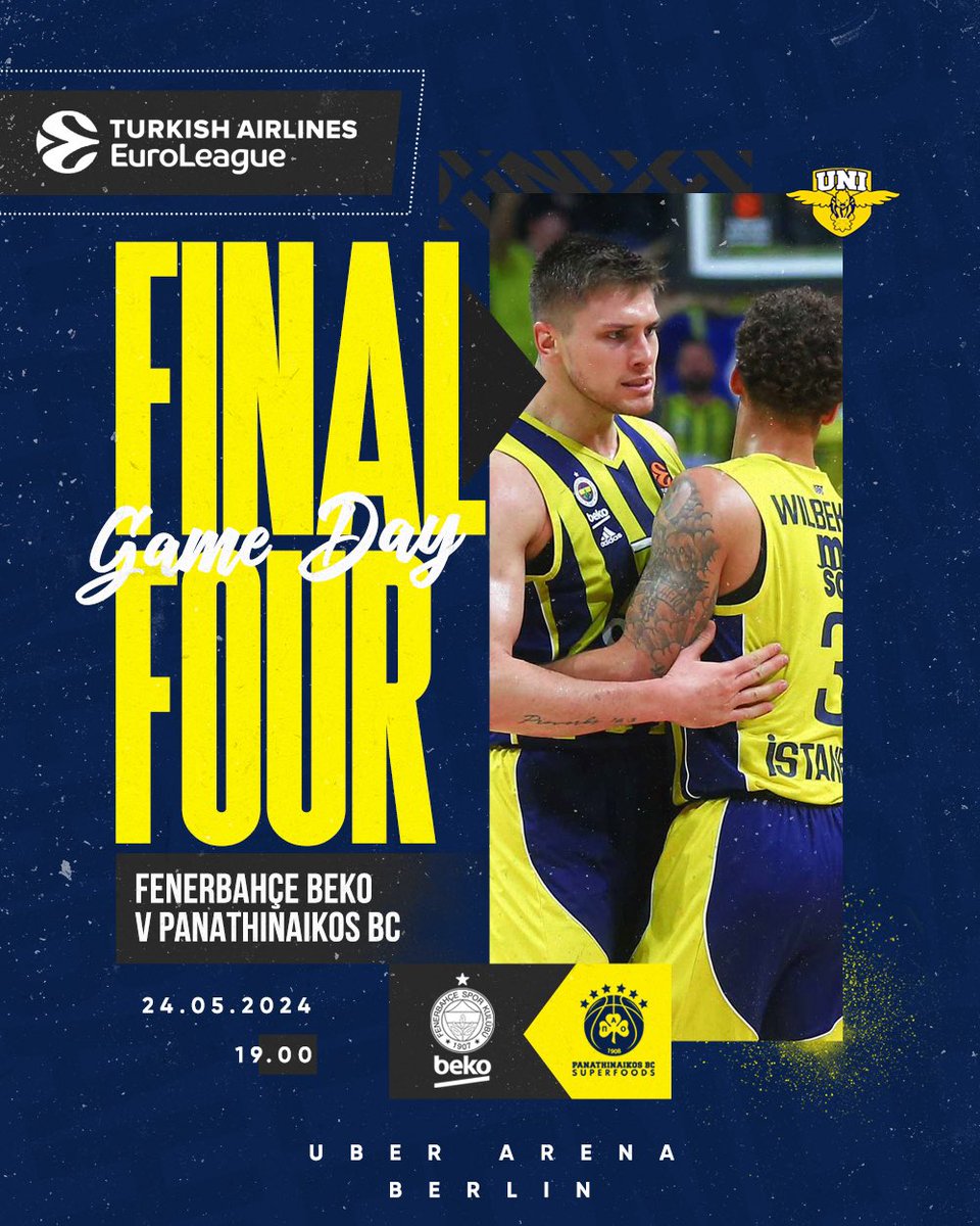 🔥 Maç günü! 🏆 EuroLeague Final Four 🆚 Panathinaikos BC 🕣 19.00 📍 Uber Arena 📱 #SaldırFener