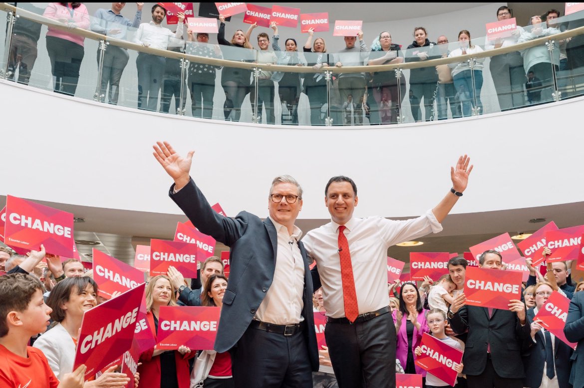 Fantastic launch to the campaign today in Glasgow with @Keir_Starmer @AnasSarwar @jackiebmsp @IanMurrayMP, our candidates and supporters. Throughout Scotland and the UK, people are crying out for change. Only @UKLabour @ScottishLabour can deliver it. #VoteScotLab24