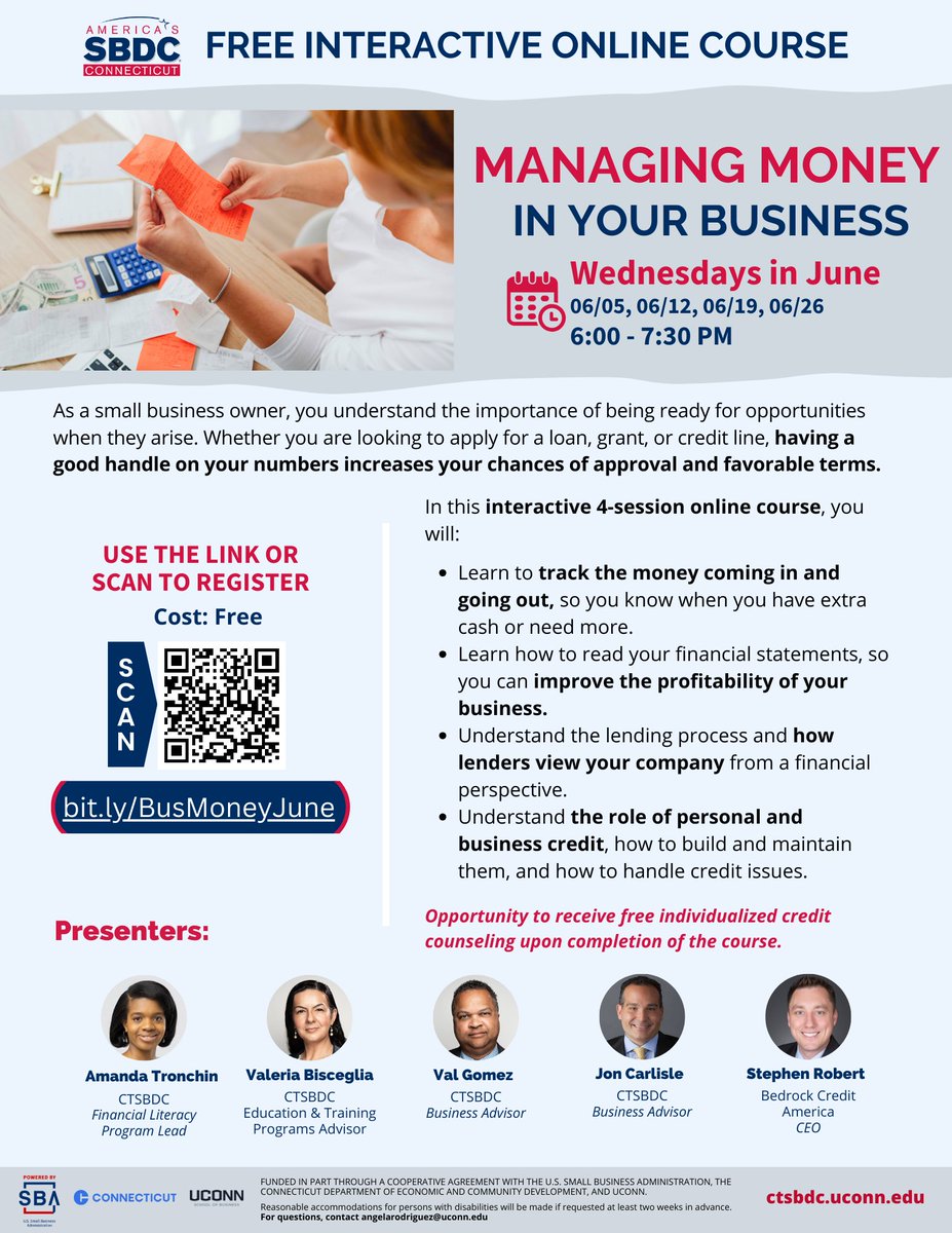 LAST CALL! Registration opens for CT's Largest Capital Matchmaker Event! #Smallbiz, meet CT #SBA Lenders on June 4 Register here: bit.ly/43KpoPE Hosted by @SBA_Connecticut @CTSBDC and @FairfieldU #CTSBDC