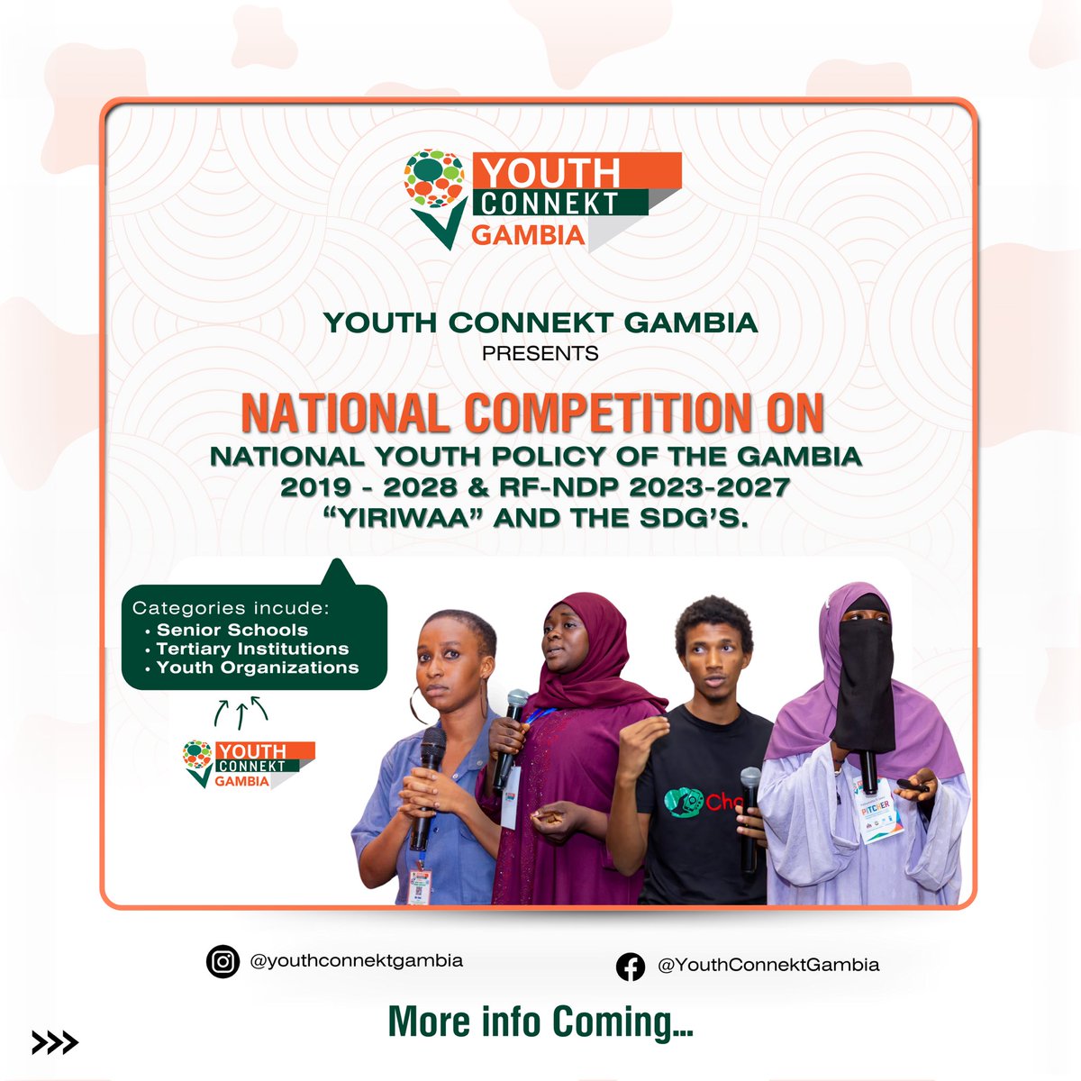 #ExitingNews! Join the First National Youth Competition on: 
🟠National Youth Policy 2019-2028. 
🟠NDP 'Yirwaa' Recovery Focus 2023- 2027. 
🟠The Sustainable Development Goals. 

Are you ready to test your knowledge of our national and international documents?
@YouthConnektAf