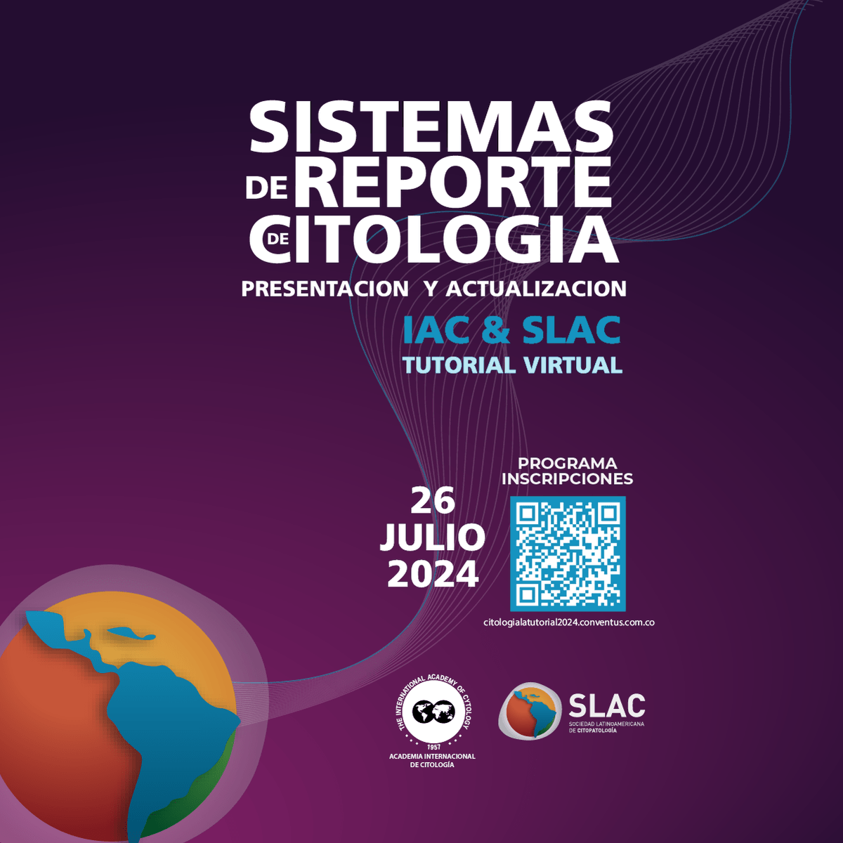 IACytology's tweet photo. Pls RT! ¡Reserva la fecha e inscríbete hoy para el #TutorialVirtual conjunto del @citologiala y el IAC: 26 Julio 2024! ¡Inscríbete aquí https://t.co/ZC9zksopQ4 !
#cytopath https://t.co/3Rxh7RShGn