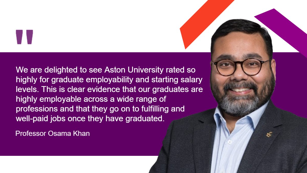 🙌| @AstonUniversity graduates among highest paid in the country, new data shows

🎓 Employed University graduates are in the top 20 for median salary at both three and five years after graduation

👉t.ly/vpPOo

#TeamAston