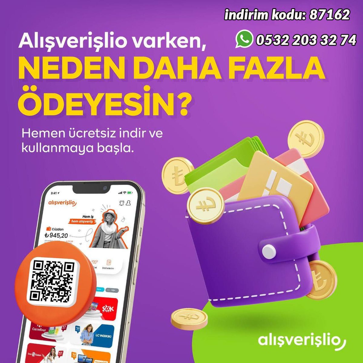 #Müjde! Tüm alışverişlerinizde %3,%15 arası #indirim Referans Kodu:87162 @AdemCevik ref.alisverislio.com/Pub25rUo3wtBrx… Ücretsiz üyelik uygulama indirim AlisVerisLiom.t.me BAYİ OL %20 KAZAN wa.me/905327036115 A101 ŞOK KİM ONUR OPET veBenzeri 60.000 Firma Bursa:24/5 ANKara:25/5