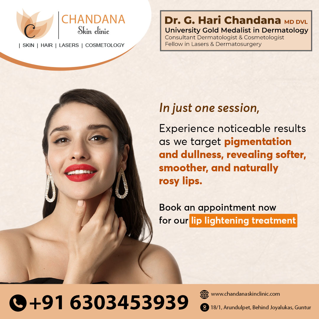 chandanaskincl1's tweet image. Targeting pigmentation and dullness, experience noticeable results in just one session for softer, smoother lips. 💋 Book your appointment now and let your smile shine brighter!

#pigmentationremoval #smoothlips #liplightening #liplighteningtreatment #guntur #chandanaskinclinic