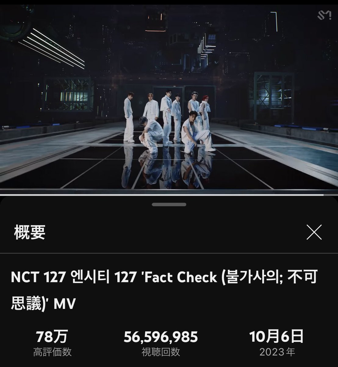 Let’s stream #NCT127_FactCheck 
Make a new record for fastest 100M views 

🔗youtu.be/vGuJuW0bDWA

#FactCheckTo100M 
#NCT127

【Previous record】
Kick It :10mths 20days
🔥Fact Check :10mths(8/6)