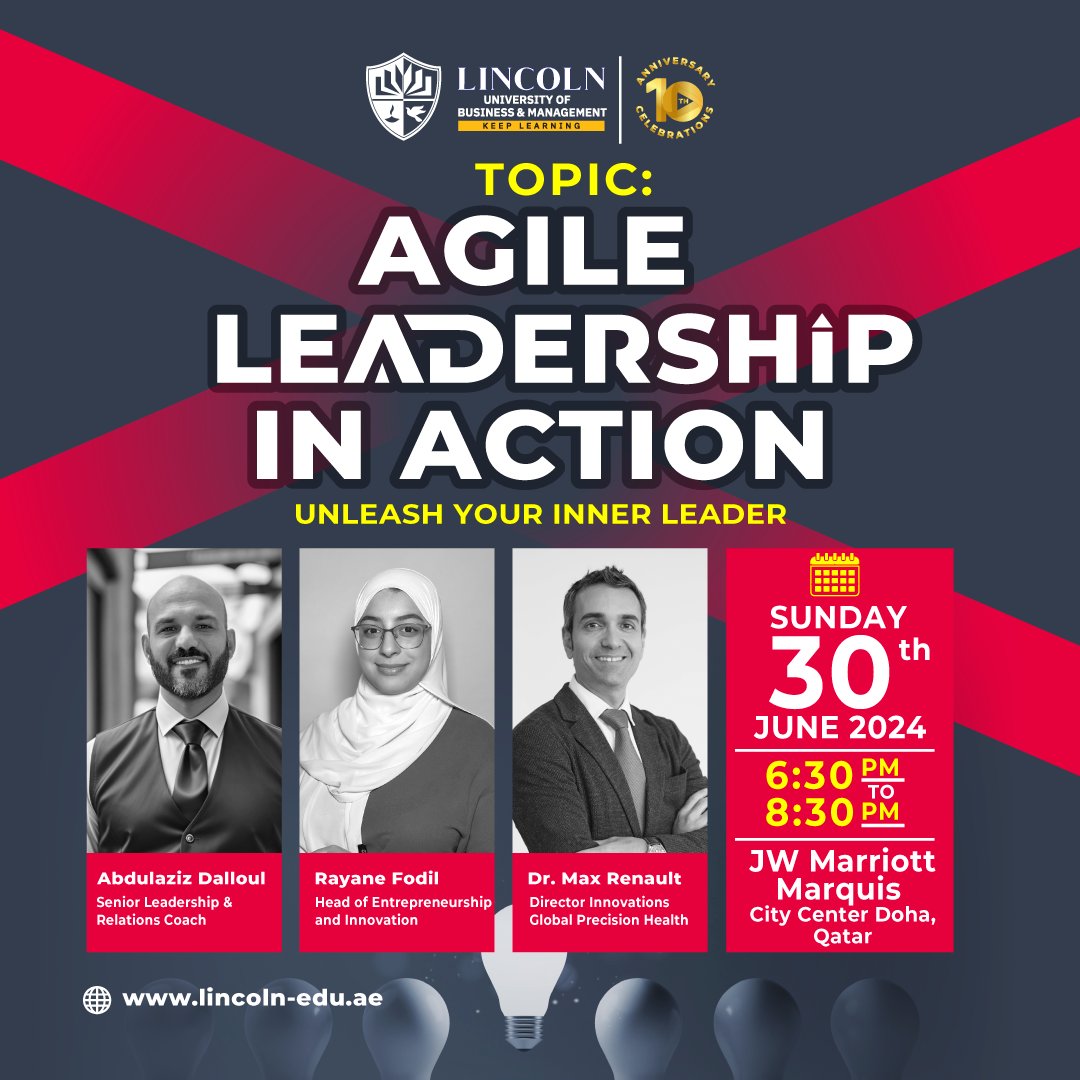 lubmmiddleeast's tweet image. Join us for an insightful seminar on "Leadership &amp;amp; Agile Teams in Times of Crises" on June 30th at the JW Marriott Marquis City Center in Doha, Qatar.  Register here: forms.gle/Vi4yX8u58iEVXJ…  

#LeadershipSeminar #AgileTeams #DohaEvents #LeadershipSkills #QatarExpert #LSM
