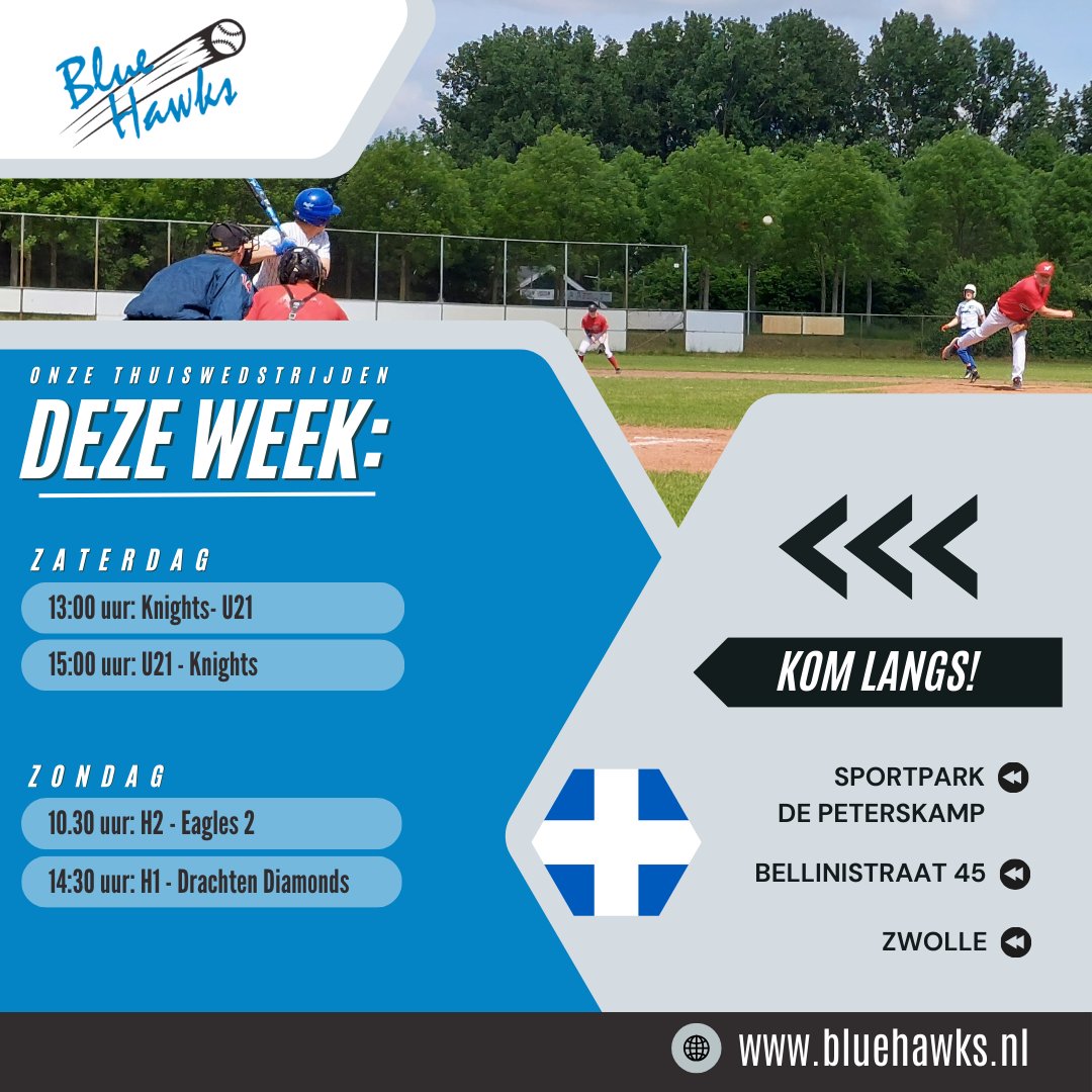 ⚾️ Ook aankomend weekend is er bij ons weer genoeg te beleven langs de lijn. 🎉 #honkbal #softbal #Zwolle