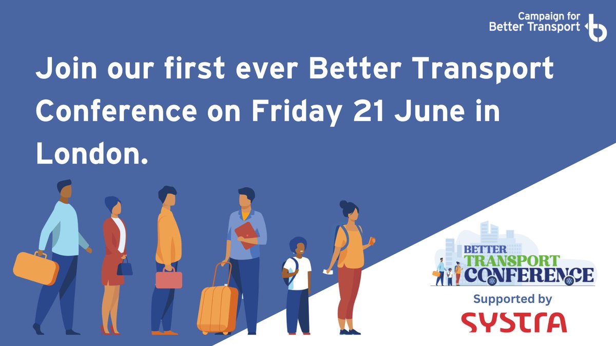 Our first ever Better Transport Week conference supported by @SYSTRA_UKIRL is taking place in London on Friday 21 June during #BetterTransportWeek. Book your free place today! eventbrite.com/e/better-trans…
