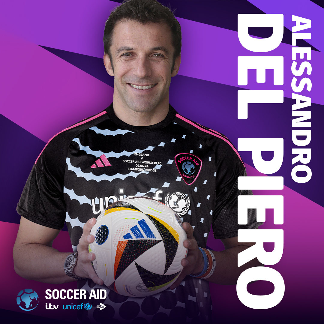 IT’S DEL PIERO! 🇮🇹 Welcoming @delpieroale to Soccer Aid for UNICEF 2024 💙 Final batch of tickets available here: bit.ly/4bQjGyJ