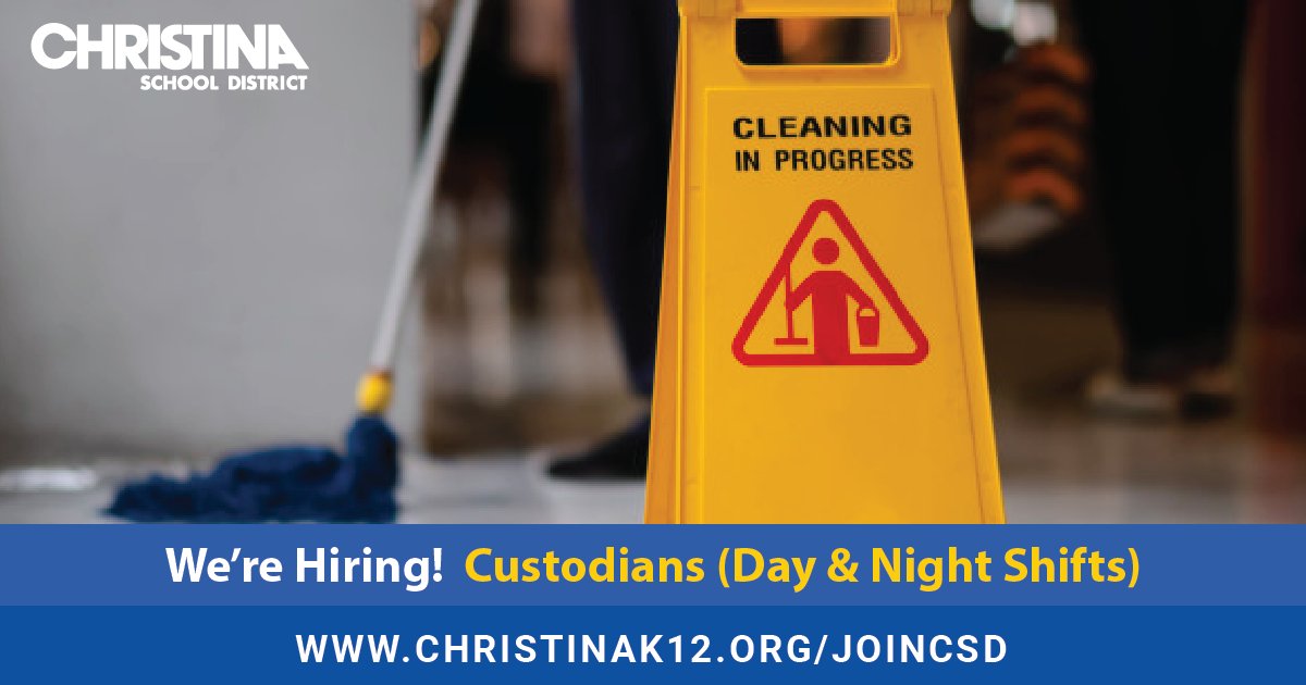 We're #NowHiring: Custodian - Night at Maclary ES. Apply online to #JoinCSD: christinak12.org/joincsd-facili…. 📌 View all job openings: christinak12.org/joincsd-apply #EduJobs #netde #hiring #WilmDE #NewarkDE