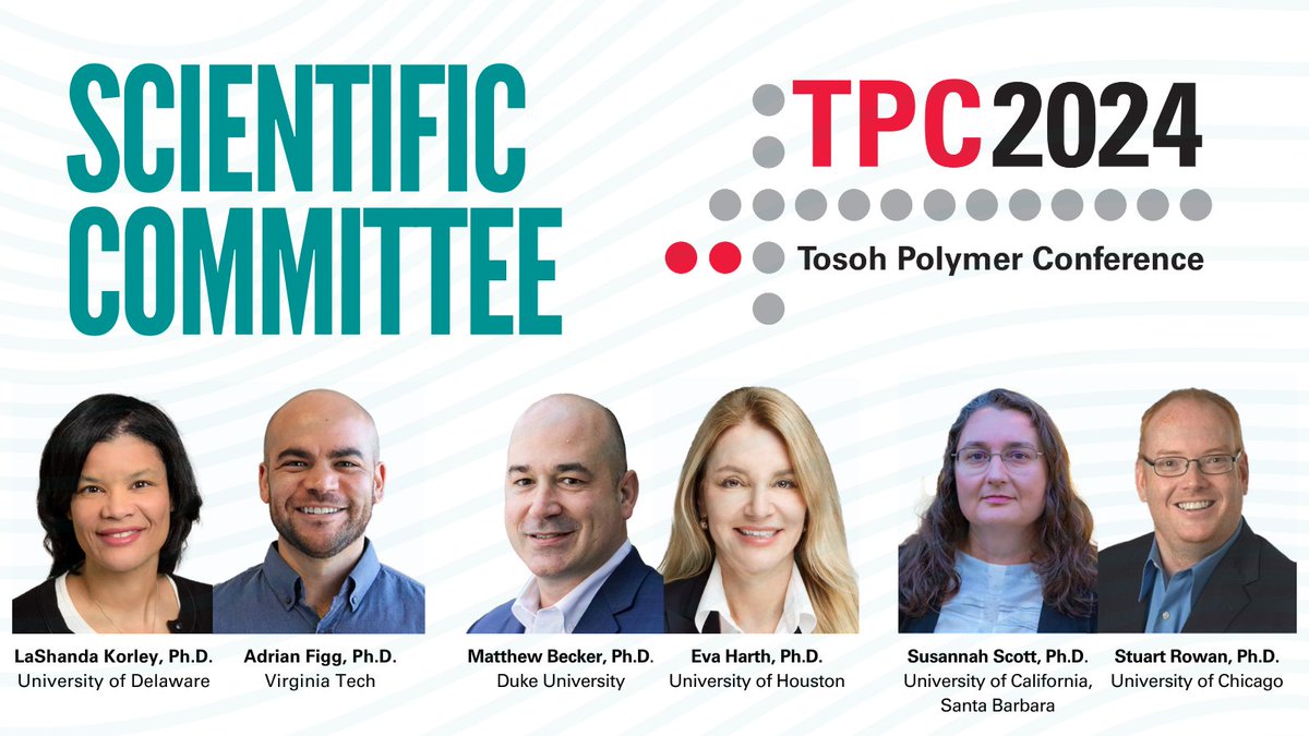 TosohBio's tweet image. Join our Scientific Committee at TPC2024, led by @drlkorley and @SEE_adrian_figg! Save the date for June 11-12 in Raleigh, NC, and connect with top minds in #PolymerScience. Registration closes May 30th: bit.ly/4dSj9y4