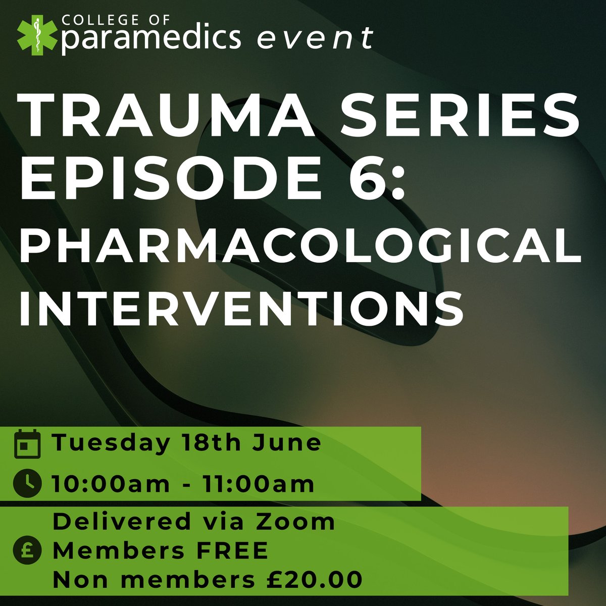 Trauma webinar series - Episode 6: Pharmacological Interventions - June 18th 📅

Join us for the next installment of our Trauma Series webinar, where we delve into the crucial topic of pharmacology in trauma management.

Book via bit.ly/3V05QEh 👈
