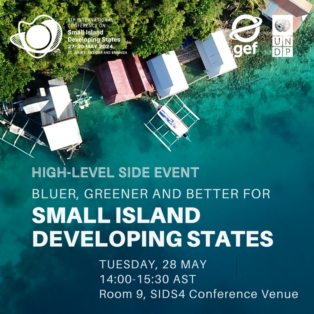 With ≈20% of the world’s exclusive economic zones, many #SIDS are incubating new and investable nature-based solutions.

Register to join our #SIDS4 event to learn more about how they're supporting a sustainable blue-green transition: ow.ly/4gco50RNvqv 

#RisingUpForSIDS