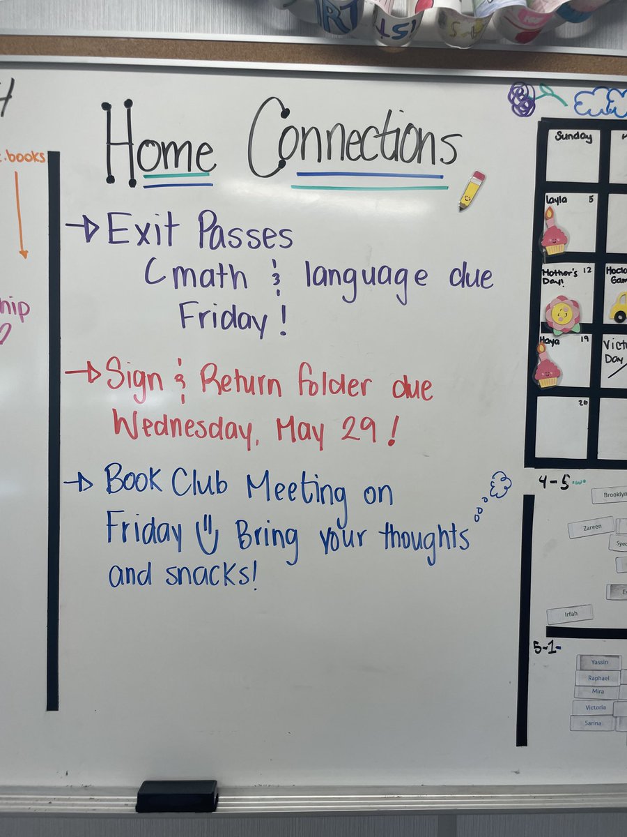 ☀️Home Connections - Friday, May 24.