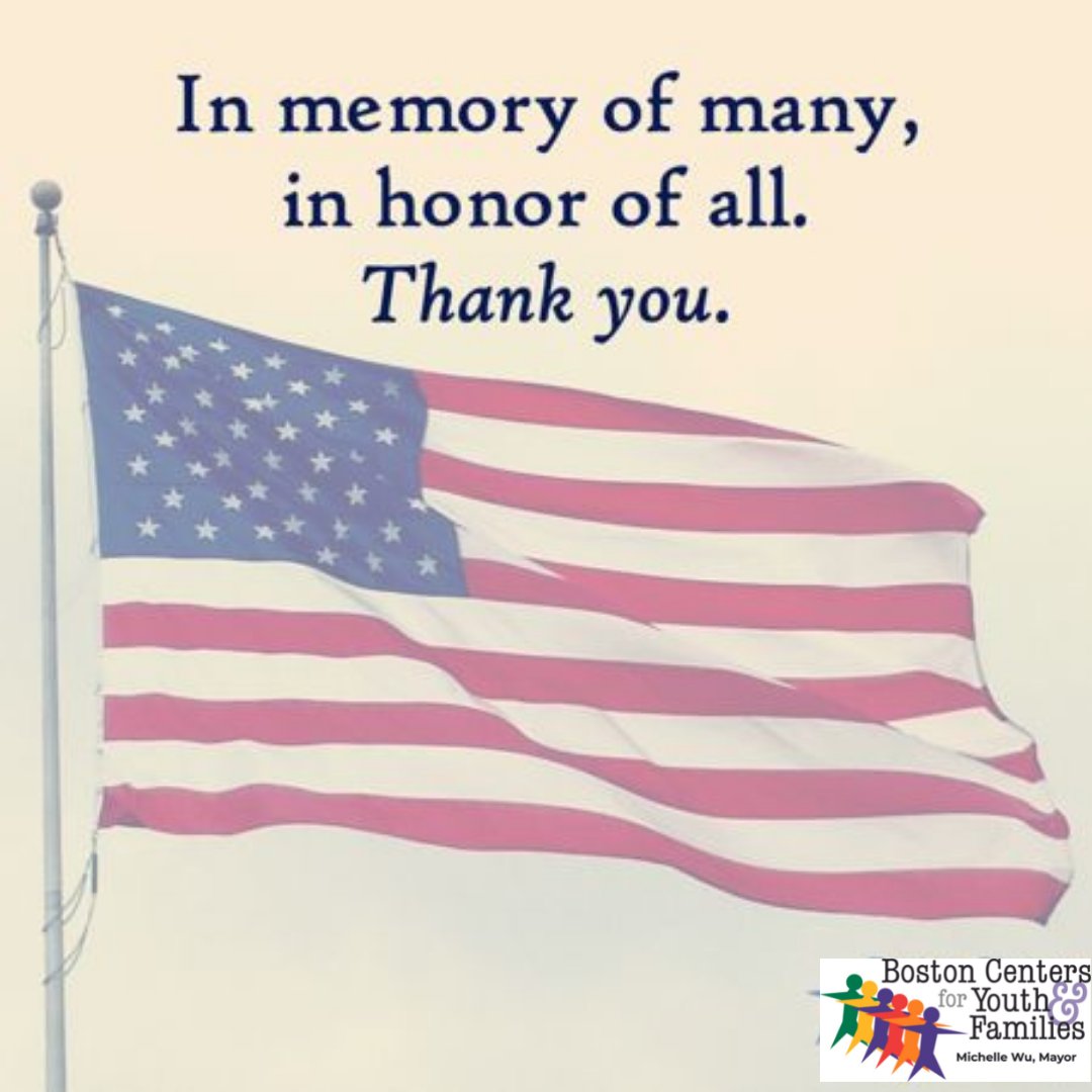 All BCYF facilities will be closed on Monday, May 27, in honor of Memorial Day.