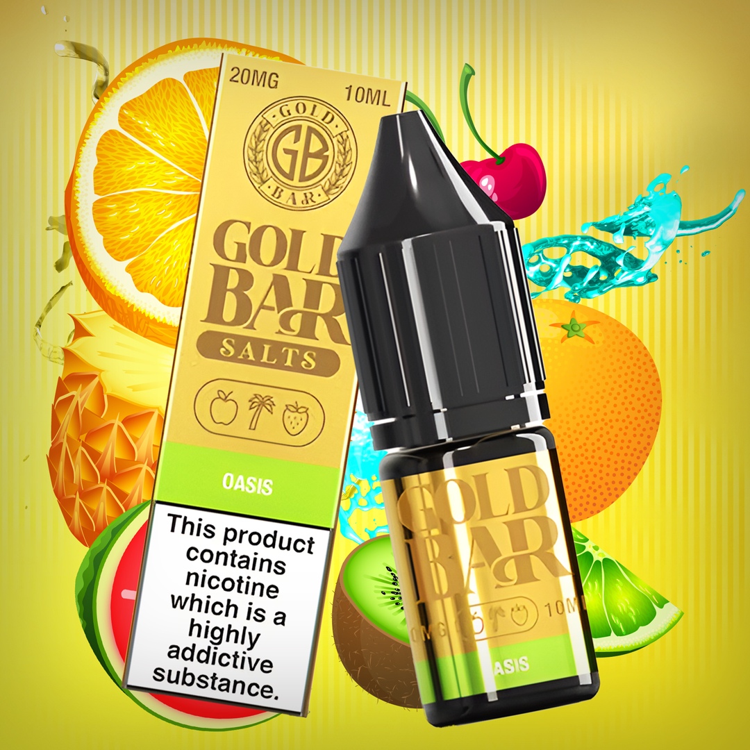 🍓🌴 New Flavor Alert! Gold Bar Nic Salt - Oasis! 🌴🍓 loom.ly/XLkqA5Q Enjoy a delicious blend of berries, tropical fruits, and a dash of menthol. Each 10ml bottle = 5 disposable vapes! ♻️ #GoldBarVapes #OasisFlavour #NicSalts #VapeLife #EcoFriendlyVaping