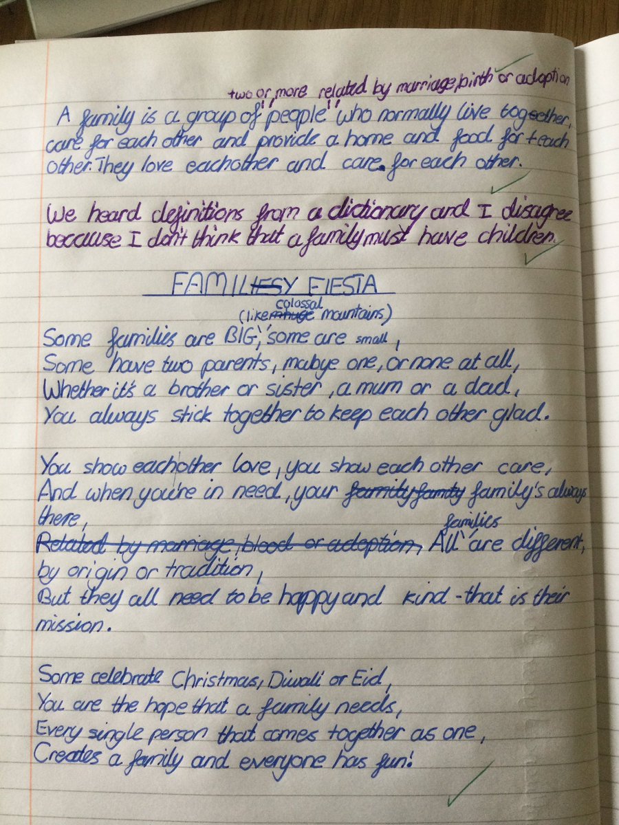 Check out some of Year 5’s #RRSA family poems from this morning… ✍️📃📒