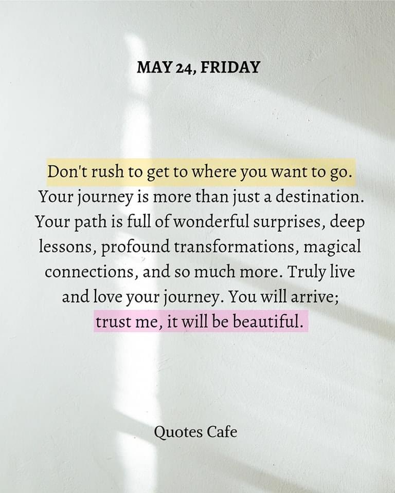 A message for today ... The journey of life with all of its meanders is the destination.👇