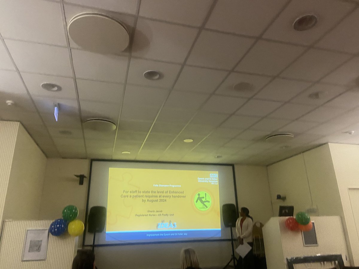 Sherin from A5 shared work on her project to support the level of enhanced care provided to patients at risk of falls @Gail50511163 @epsom_sthelier @esthLISeducat @DeborahGouveia1