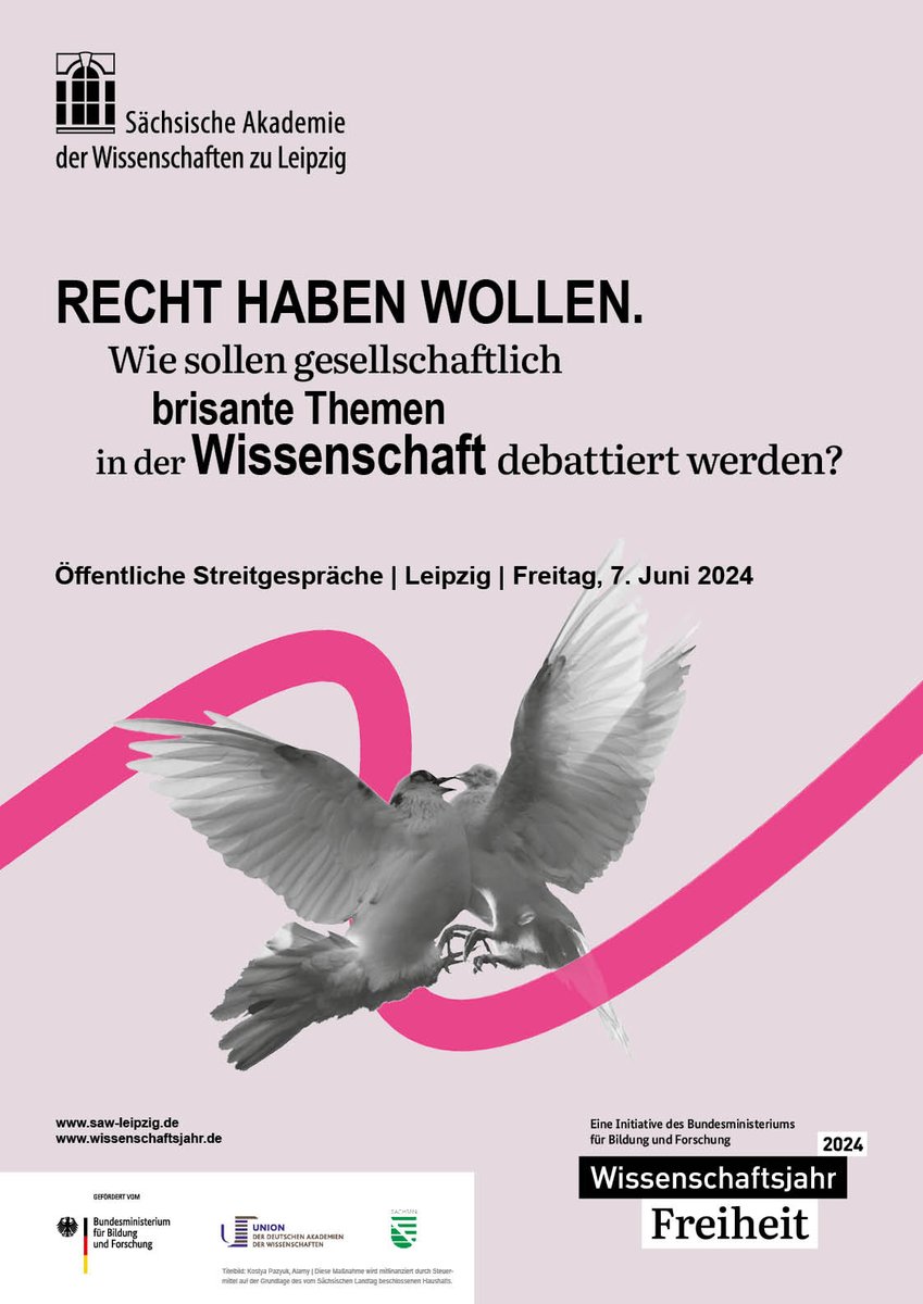 SAW_Leipzig's tweet image. Hilft wissenschaftliches Argumentieren gegen Rechthaberei?  – Wir freuen uns auf konstruktive Streitgespräche mit Gästen und Publikum zu dieser anderen brisanten Frage(n): saw-leipzig.de/de/aktuelles/r… 
Begrenzte Plätze➡️ jetzt anmelden.
@w_jahr @EszterKovats @PBahners @RudolfStichweh