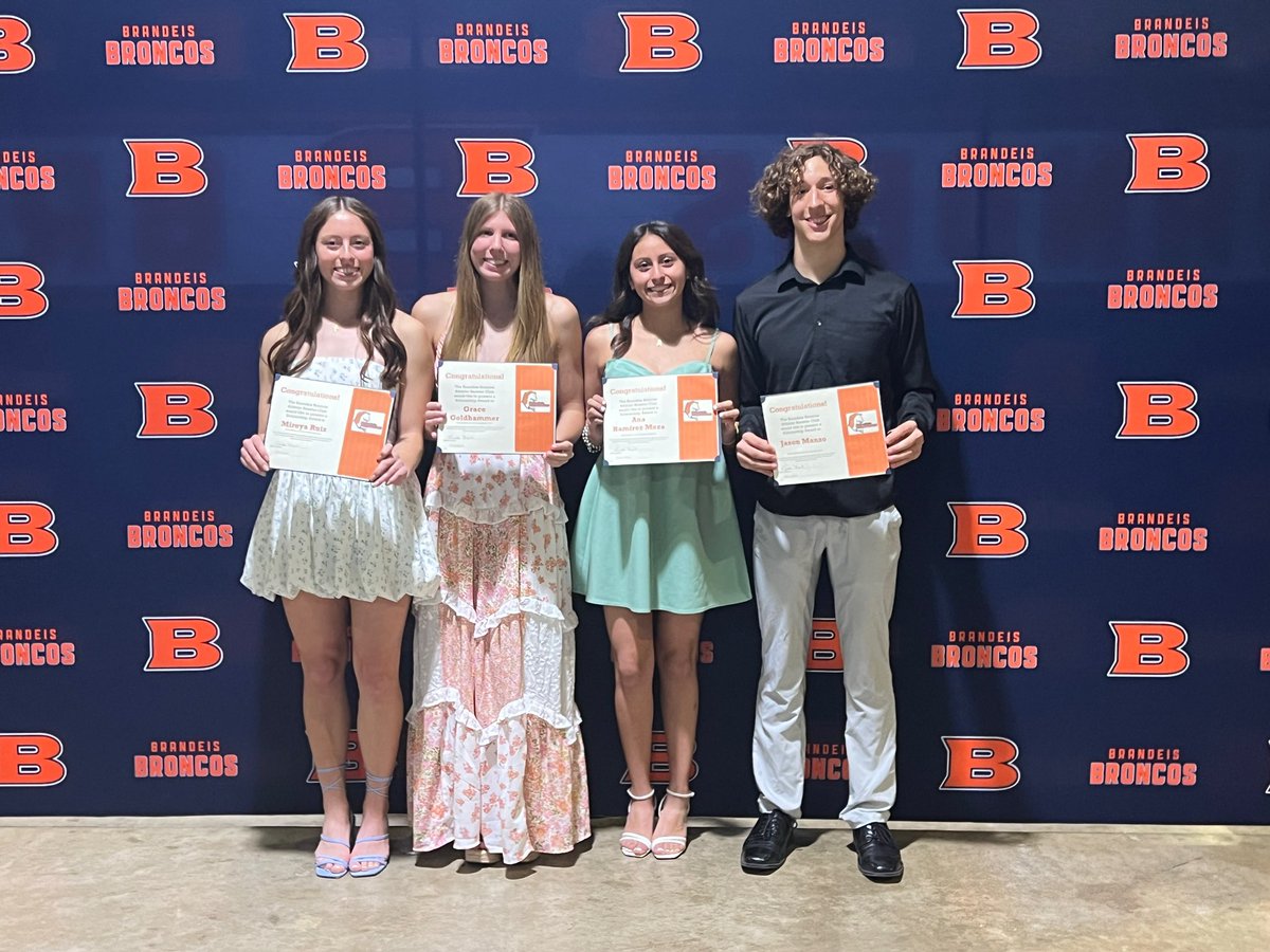 Thank you Booster Club for supporting our Broncos! We are thankful that 4 our our athletes received scholarships to help them achieve their next goal! 🧡
Congratulations to Mireya, Grace, Ana and Jason. <a href="/BroncosBrandeis/">Brandeis Broncos Athletic Booster Club</a>