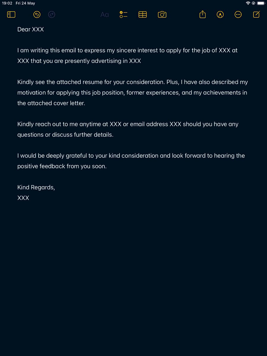 i_winnn's tweet image. ตัวอย่างการเขียน Email สมัครงานเป็นภาษาอังกฤษ สำหรับใช้บอกรายละเอียดเกี่ยวกับการแนบ Resume และ Cover Letter สำหรับใครที่ไม่รู้ว่าจะเขียนออกมายังไง หรือ กลัวว่ารายละเอียดจะซ้ำซ้อนกันกับจดหมายสมัครงาน สามารถนำตัวอย่างนี้ไปเป็นแนวทางหรือปรับใช้ได้ตามความเหมาะสม •.