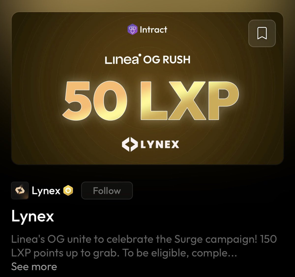kasotsulife's tweet photo. IntractからLineaの150LXPがもらえるキャンペーがスタートしました！

✅タスクは3種類です

⏰期間
5/22 20:00〜6/4 19:00 https://t.co/SDqqlTvqqp