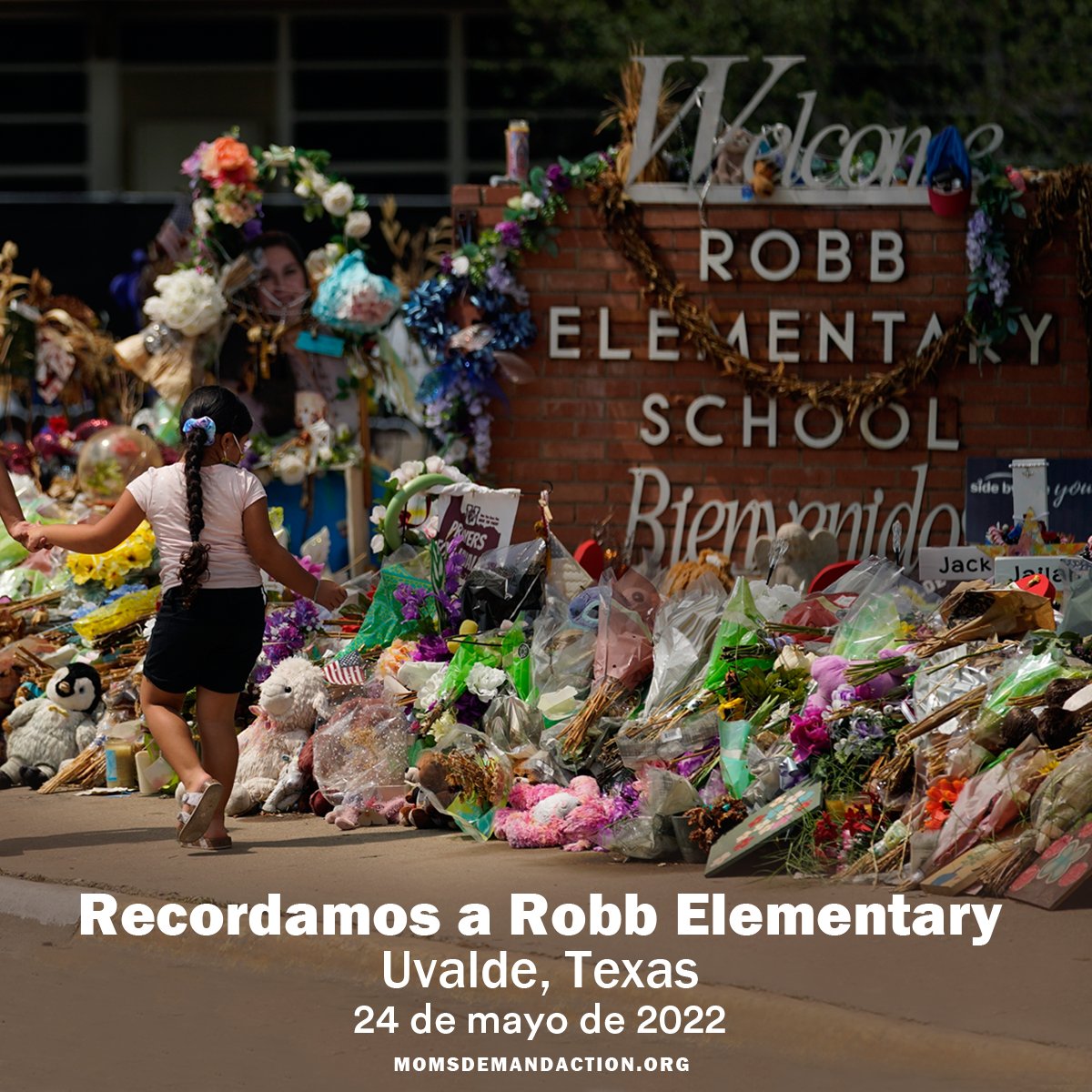 MomsDemand's tweet photo. On this day two years ago, 19 precious children and two beloved educators were killed in a horrific act of mass gun violence carried out by a teenager armed with an AR-style rifle and high capacity magazines at Robb Elementary School in Uvalde, Texas. Seventeen other people were wounded.

We honor their legacies and the resilience of the entire Uvalde community—a predominantly Latinx community—as we fight to prevent senseless gun violence in Texas and across the United States.