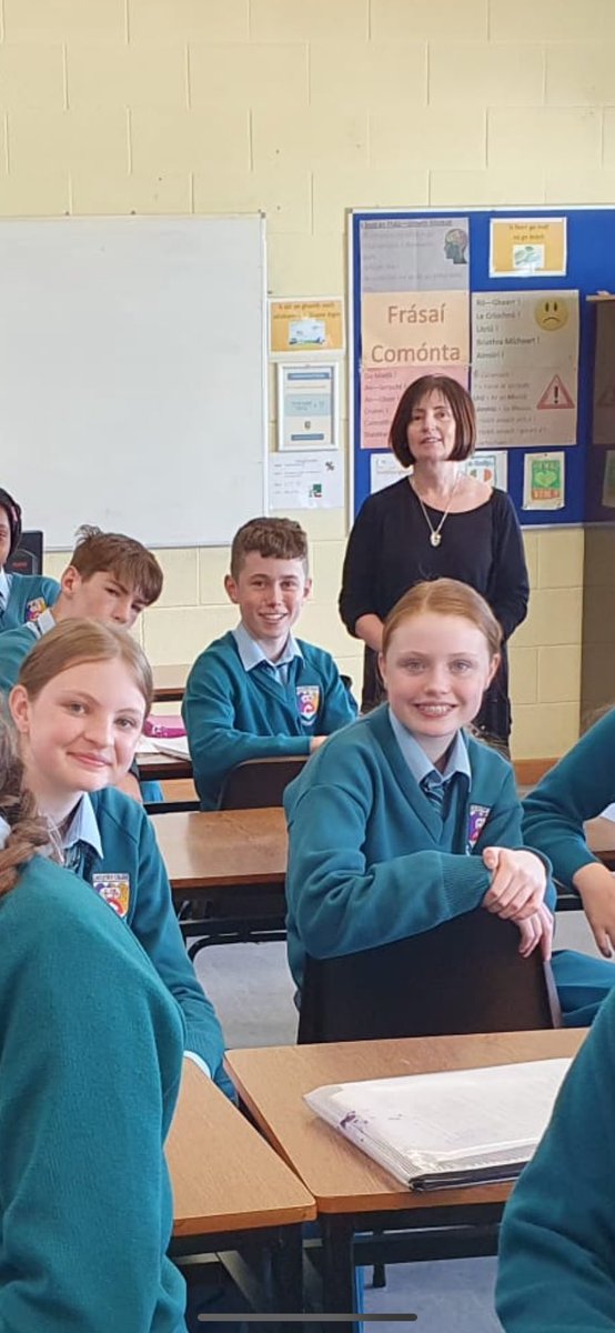 A rang deireanach…Ms. Doyle’s final Irish class today as she sails off to retirement after 24 years in Castletroy College. Thank you for your dedication, care and gentleness. We will miss you. Go neiri an bothar leat.