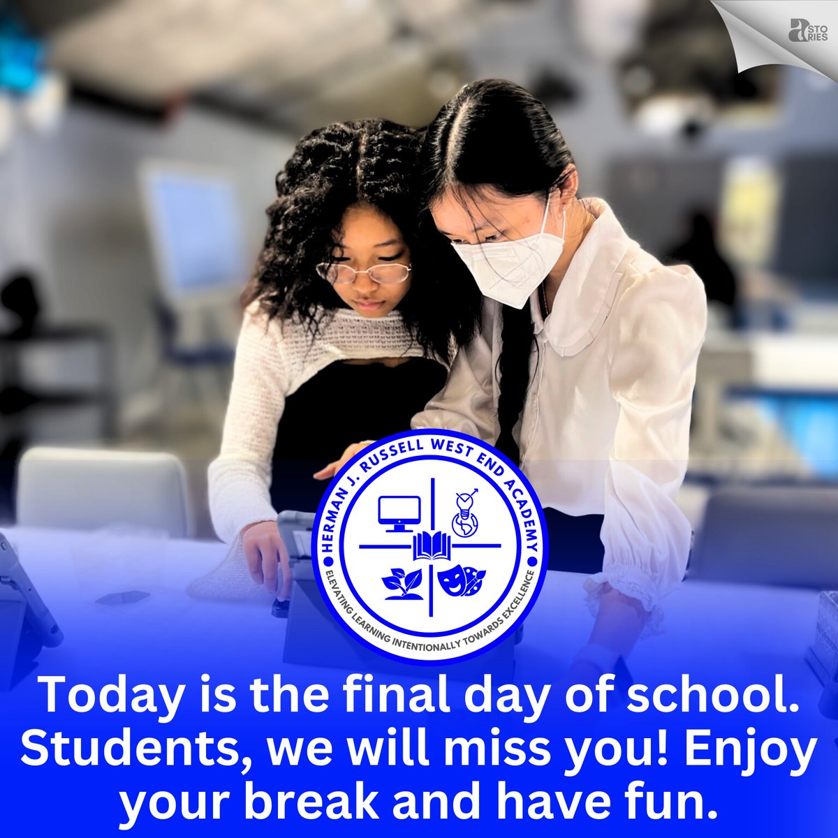 Today is the final day of school. Students, we will miss you! Enjoy your break and have fun. @TDGreen_ @Retha_Woolfolk @HRWEACOUNSELING @apsupdate @DRVENZEN_aps
