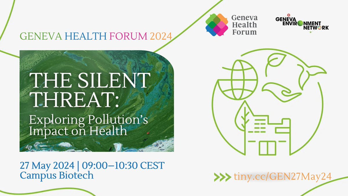 Environmental pollution poses significant risks to our well-being. Join this #GHF2024 session that will highlight how strengthening global action can reverse the silent threat of impacts of #pollution on #health and #environment. 📆 27 May, 9:00 CEST ▶️ tiny.cc/GEN27May24