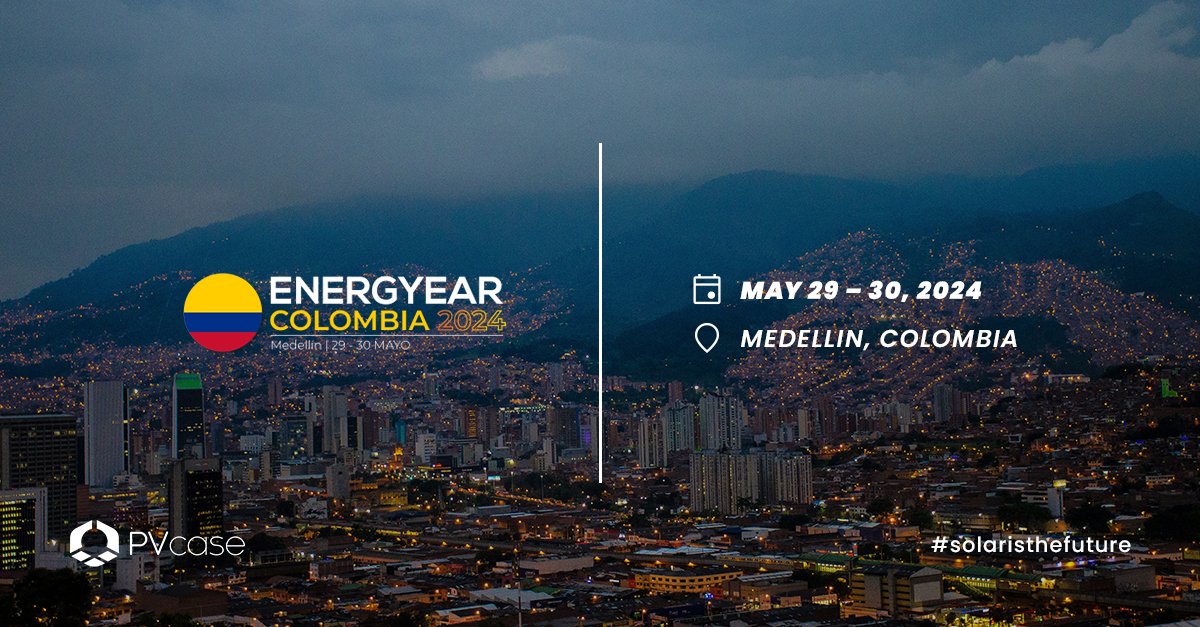 WeArePVcase's tweet photo. On May 29 - 30, meet our team at the Energyear Colombia in Medellin! During the event, you can discover our products firsthand:
π‘ PVcase Ground Mount
π‘ PVcase Roof Mount
π‘ PVcase Yield
π‘ Anderson Optimization by PVcase
See you there!
#PVcase #Energyear #solaristhefuture