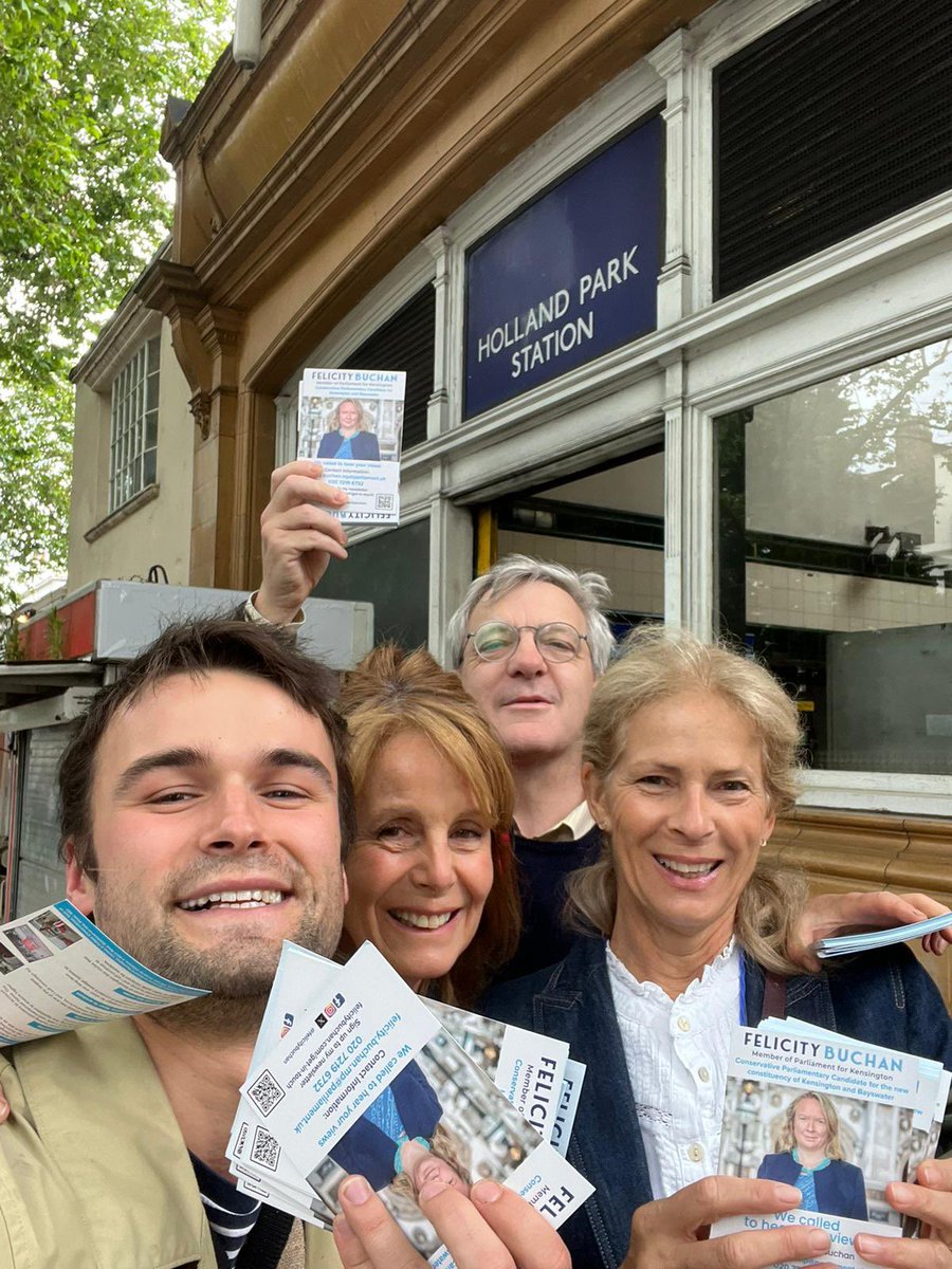 We’ve hit the ground running! #GE24 Lovely to see familiar faces and meet residents at our local tube stations on a wonderful sunny morning ☀️ 🚂 Earl’s Court 🚂 Ladbroke Grove 🚂 Holland Park