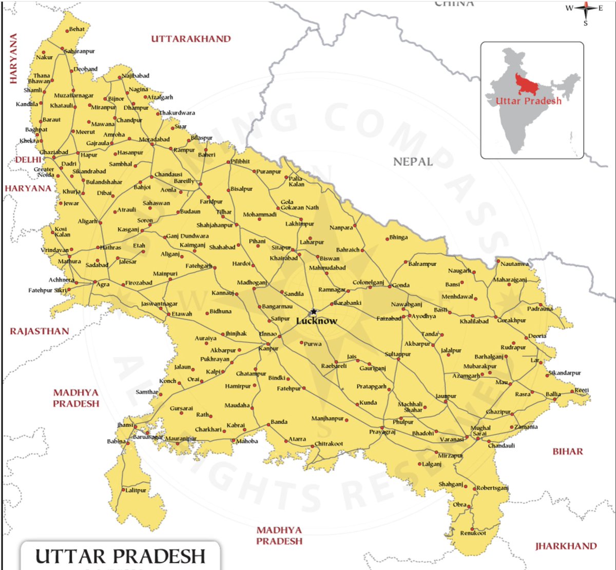 Railway Map of Uttar Pradesh